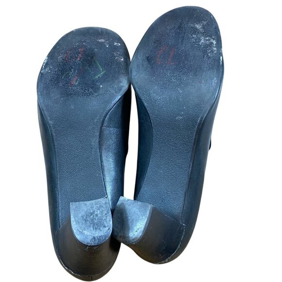 FRANCO SARTO Nolan Pump Loafers 7.5M Black Leather #329D - Picture 7 of 9